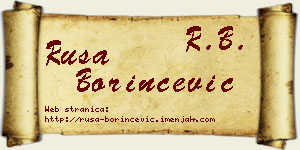 Rusa Borinčević vizit kartica